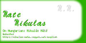 mate mikulas business card