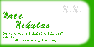 mate mikulas business card